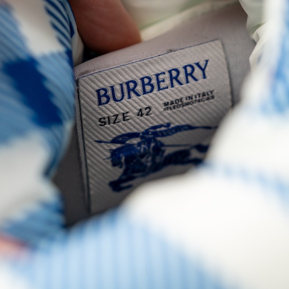 size 42eu 9us Burberry Pillow Boots Hunter Blue White Check Padded Drawstring - Picture 11 of 14